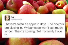 An Apple A Day Keeps The Doctors Away If You Throw It Hard Enough Lolsnaps Funny Humor Funny Tweets