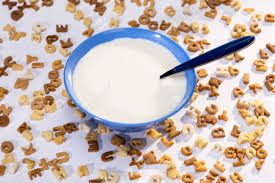 The original alpha bits postman was introduced in 1961. Close Up View Of Breakfast Cereal Alphabet Milk In Bowl And Spoon Stock Photo Picture And Royalty Free Image Image 80603449