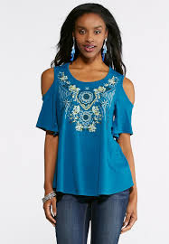 Check spelling or type a new query. Plus Size Blue Embroidered Cold Shoulder Top Tees Knit Tops Cato Fashions Fashion Cato Fashion Knit Top
