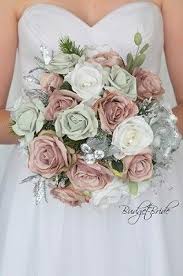 Rose Gold And Grey Theme Wedding Flower Brides Bouquet With Silver Rose Gold Wedding Flowers Gold Wedding Decorations Rose Gold Wedding Decor