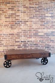 This coffee table sits lower than traditional coffee tables. Diy Factory Cart Coffee Table Shanty 2 Chic