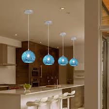 Bedroom Pendant Lights For Kitchen Island Ceiling Lamp Modern Blue Lighting Bar Aluminum Light Home Indoor Lights Bulb For Free Pendant Lights Aliexpress