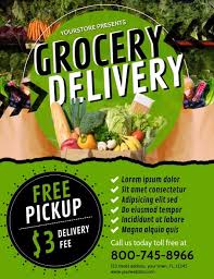 Grocery Delivery Flyer In 2020 Delivery Groceries Vegetable Delivery Grocery Flyer