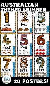 Australian Themed Number Posters Indigenous Education Aboriginal Education Number Poster