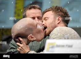Aaron Paul and Bryan Cranston attend The Breaking Bad Art Project in  association with Sony Pictures Television and Netflix with an Exhibition of  artworks inspired by the series, London Stock Photo -