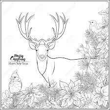 So many awesome designs for all interests and seasons. Christmas Wreath Of Spruce Pine Poinsettia Dog Rose Cowberry Cranberry Mistletoe Winter Birds And Deer Coloring Page For The Adult Coloring Book Outline Hand Drawing Vector Illustration Royalty Free Cliparts Vectors And