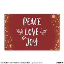 Gold Stars On Brick Red Peace Love Joy Christmas Tissue Paper Zazzle Com Custom Tissue Paper Peace And Love Joy Quotes