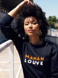 Le Sweat Maman Louve Broderie Bouclette Bicolore Coton Bio Bleu Nuit Emoi Emoi Emoi Emoi Maman Louve Cadeau Maman Maman