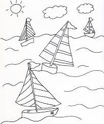 Barche A Vela Nel Mare Disegni Da Colorare Per Bambini Mare