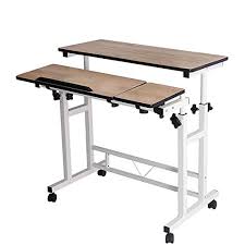 Hot sale laptop desks portable adjustable foldable computer desk. Buy Mobile Stand Computer Workstation Rolling Adjustable Computer Laptop Desk Corner Desk From Poarmeey White Online In Vietnam B01lo4nun4