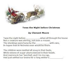 'twas the night before christmas, when all through the house not a creature was stirring, not even a mouse; Twas The Night Before Christmas By Clement Moore Poem Worksheet With Video