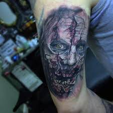See, tattoos aren't totally permanent. 90 Zombie Tattoos For Men Masculine Walking Dead Designs