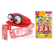 Te crees un experto en captain toad: Nintendo Switch Lite Coral Juego Captain Toad Treasure Tracker Con Gorra Cappy Oechsle