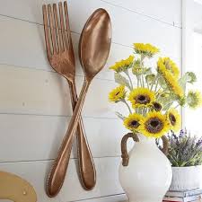 Fork Wall Decor Copper Copper Wall Decor Bistro Kitchen Decor Country Kitchen Decor