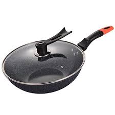 Le Stone Derived Nonstick Frying Pan With Lid Pfoa Free Skillet No Fumes Splash Protection Induction Compatible Cookware Saute Pan Cookware Frying Pan