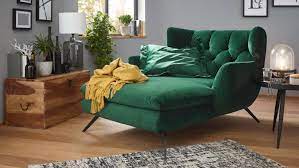 Cheslong, chaiselongue, chaislón… no importa ni cómo lo llames ni cómo se escriba, porque un sofá con chaise longue es. Longseat Sixty Chaiselongue Sofa Stoff Velour Smaragd Grun 126x160 Cm