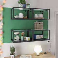 Etagere Murale Alu Gris Anthracite Mat 1 Tablettes L 45 X H 26 5 X P 35 Cm Leroy Merlin Parement Mural Etageres Murales Etagere