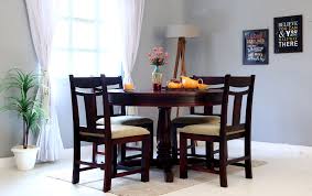 Buy Isadora 4 Seater Round Dining Set Honey Finish Online In India Round Dining Set Dining Set Round Dining