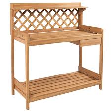 Amazon Com Best Choice Products Potting Bench Outdoor Garden Work Bench Station Planting Solid Wood Con Garden Work Bench Outdoor Potting Bench Potting Tables