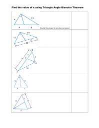 Triangle Angle Bisector Theorem Worksheet