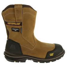Caterpillar Men S Fabricate Waterproof Composite Toe Pull On Work Boots Dark Beige Pull On Work Boots Work Boots Boots