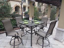 Bar Height Patio Set With Swivel Chairs Bar Height Patio Furniture Patio Furniture Sets Clearance Patio Furniture