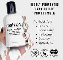 Amazon.com : Mehron Makeup Liquid Makeup | Face Paint and Body Paint  Perfect for Halloween, Cosplay I Air Brush Compatible 4.5 oz (133 ml)  (WHITE) : ...