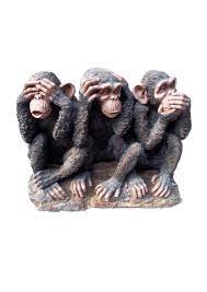 The three monkeys are en.wikipedia.org Hi Line Gift Ltd See Hear Speak No Evil Monkey Family Statue Reviews Wayfair