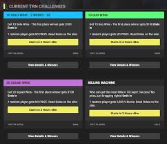 Teams scored one point for each elimination they. Fortnite Tracker On Twitter 4 Brand New Trn Challenges Starting In About 2 Hours Chances To Win Money And Vbucks Playing Your Favorite Game Https T Co C7lxlsi9tv Https T Co Dps8ppsiha