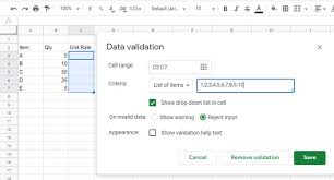 Currency Formatting In Data Validation Drop Down In Google Sheets