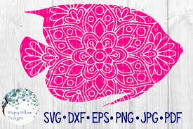Download Fish Mandala Nautical Summer Ocean Beach Floral Cut File Graphic By Wispywillowdesigns Creative Fabrica