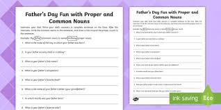 The house is on kings street. Father S Day Common And Proper Nouns Worksheet