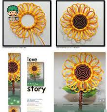 教你手工编织向日葵 可爱的向日葵花中国结diy 肉丁网 flower crafts paper flowers knots tutorial