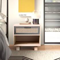 Nathan james hayes solid wood nightstand, bedside, end or side table glass top with open storage shelf, light brown 4.0 out of 5 stars 27 $118.20 $ 118. Modern Light Wood Nightstands Allmodern