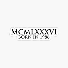 Roman numerals are a numeric system that originated in ancient rome and remained the usual way of writing numbers throughout europe well into the late middle ages. 1986 Roman Stickers Redbubble