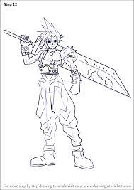 Book depository books with free delivery worldwide : Step By Step How To Draw Cloud Strife From Final Fantasy Drawingtutorials101 Com