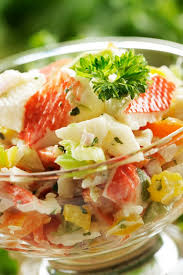 Salade De Goberge A Saveur De Crabe Et Mini Mais Metro Recipe Seafood Recipes Healty Lunches Shellfish Recipes
