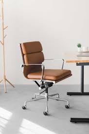 Ships January 29th Soho Soft Pad Management Chair Brown Office Chair Design Modern Office Chair Mid Century Modern Office Chair
