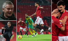 Manchester united manager ole gunnar solskjaer, speaking to bbc manchester united have beaten west brom in the premier league at old trafford for the first time since november 2015. Manchester United 1 0 West Brom Bruno Fernandes Steps Up Again With A Penalty Daily Mail Online