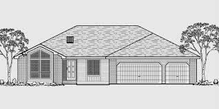 On the ground floor you will finde a double or. Ranch House Plan 3 Car Garage Basement Storage