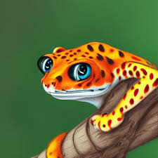 Standard Morph Cute Leopard Gecko Portrait · Creative Fabrica