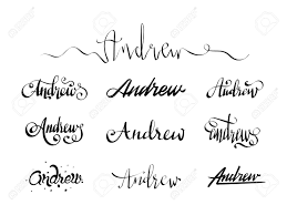 There are so many design styles, sometimes it's hard to keep track. Personal Name Andrew Vector Handwritten Calligraphy Tattoo Design Set Royalty Free Cliparts Vectors And Stock Illustration Image 56202457