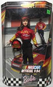 In her authentic racing uniform inspired by racing champ, bill barbie and nascar combine the enduring glamor and the excitement and suspense of the number one spectator sport, nascar winston cup racing. Barbie 1998 Nascar Collector Edition 94 Bill Elliott Very Nice New Barbie Dolls Barbie Barbie I