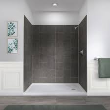 These surrounds are made of acrylic, and the panels are attached to the walls with special adhesives. Jetcoat 60 X 32 Five Panel Shower Wall System Foremost Bath