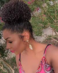Muchmorethanbeauty On Instagram Throwback Of This High Curly Bun Side View Natural Hair Styles Hair Styles Curly Hair Styles