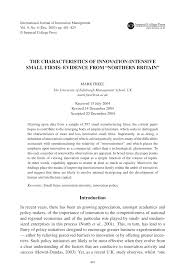 THE CHARACTERISTICS OF INNOVATION-INTENSIVE SMALL FIRMS: EVIDENCE FROM  "NORTHERN BRITAIN"