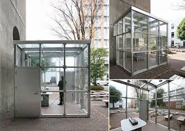 千葉商科大学喫煙所 納入実績 詳細 ecoms sus株式会社 glass cube space design garage room