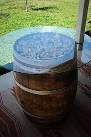Wine Barrel Table With Glass Top 3 It Idee Di Arredamento Tavolo Con Botte Di Vino Botti Di Vino