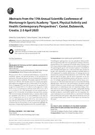 2nd international conference on teaching and learning. Pdf Abstracts From The 17th Annual Scientific Conference Of Montenegrin Sports Academy Sport Physical Activity And Health Contemporary Perspectives Cavtat Dubrovnik Croatia 2 5 April 2020