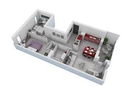 Plan Maison 3d D Appartement 2 Pieces En 60 Exemples Decorations Pour La Maison In 2020 Floor Plan Design Home Design Floor Plans Small House Floor Plans